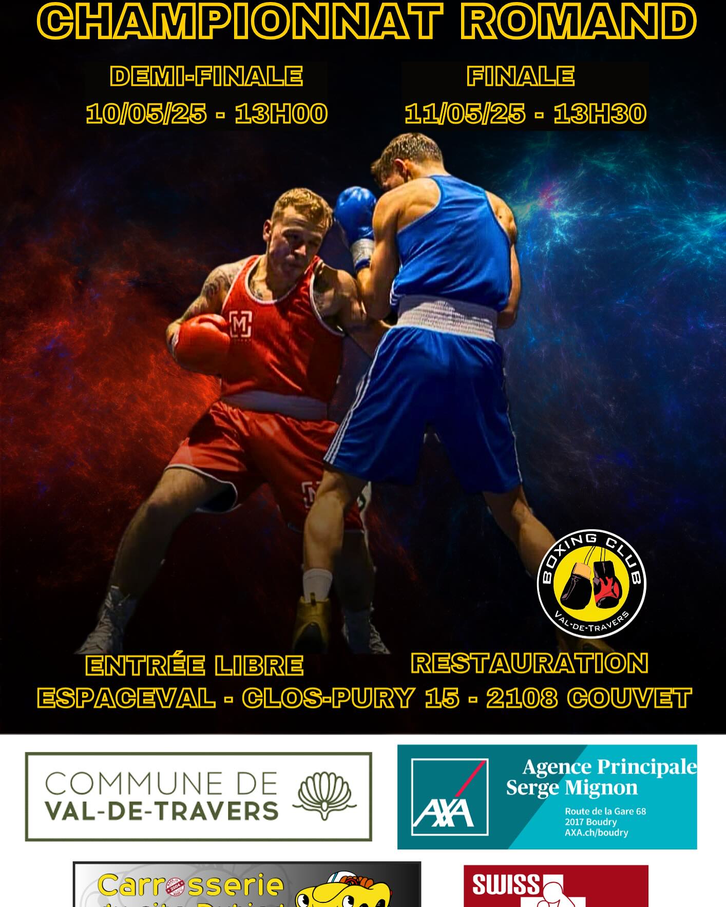 Championnat romand boxe espaceVAL 2025